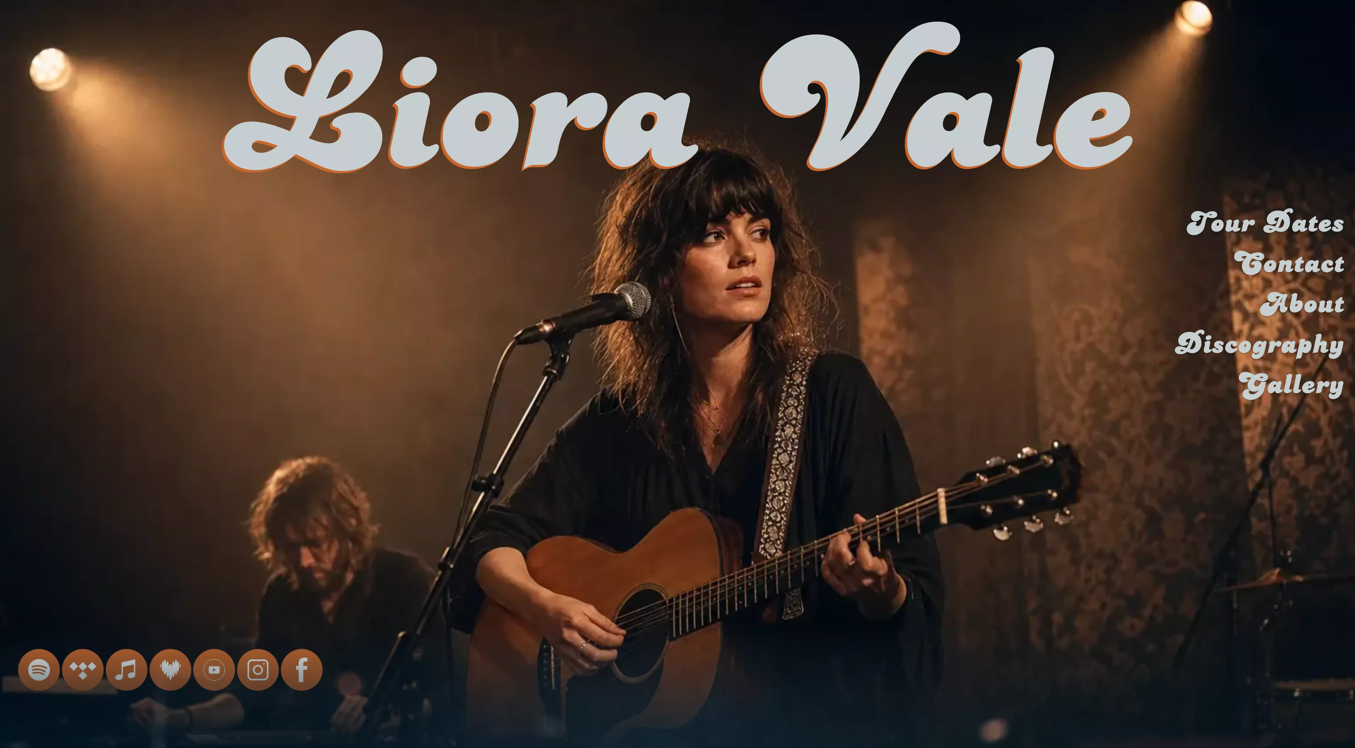 Liora Vale singer showcase website, desktop view